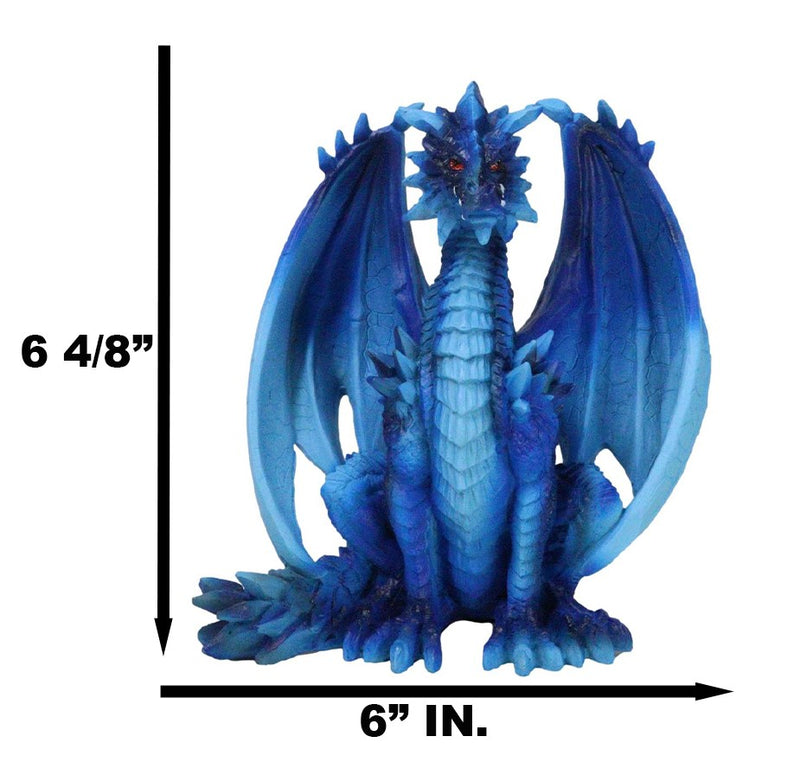 Ancient Guardian Blue Water Elemental and Ice Frozen Azure Dragon Figurine