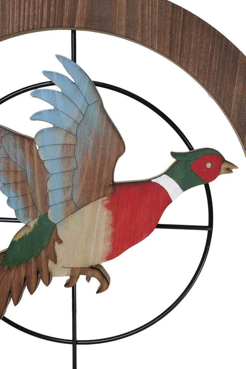 Rustic Pheasant Bird Hunting in Scope Crosshairs Hunting MDF Wood Wall Decor