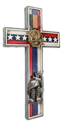 Western Patriotic American Flag Fallen Soldier Army Eagle Medal Wall Cross Decor