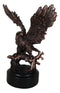 Wings Of Glory Bald Eagle Perching On Tree Bronzed Resin Figurine With Base