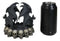 Gothic Cathedric Twin Bats On Graveyard of Skulls Candle Or Wine Bottle Holder