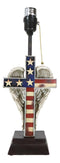 Country Rustic Western Old Faithful American Flag Silver Angel Wings Table Lamp