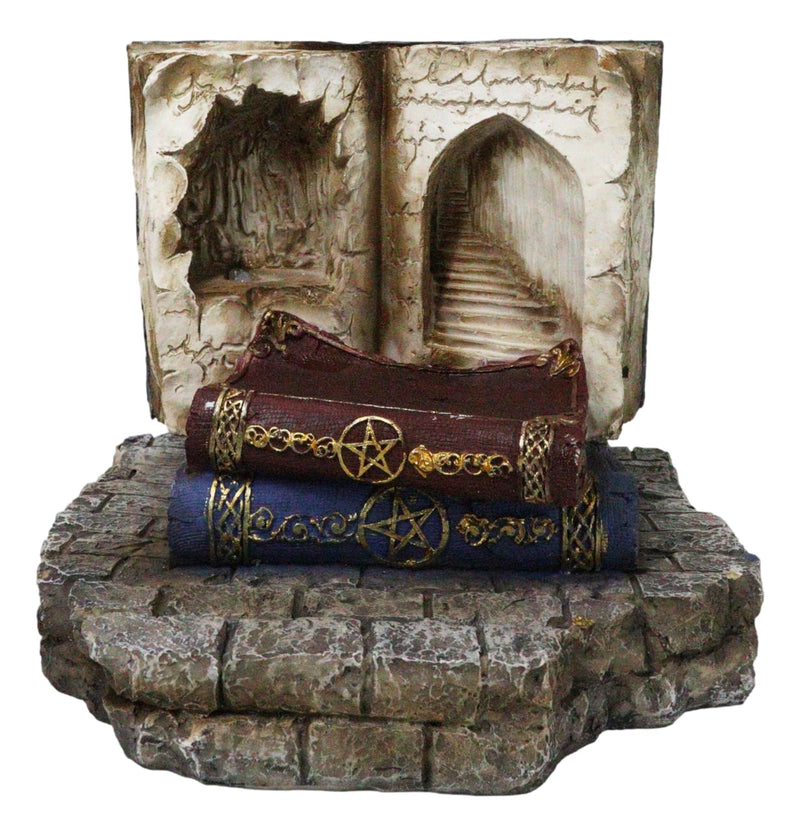 Magic Spell Pentagram Books With Secret Caverns LED Miniatures Display Stand