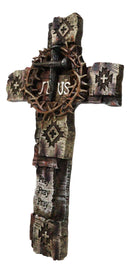 Navajo Symbols Crown of Thorns Spike Nails Jesus Sign Faux Wooden Wall Cross