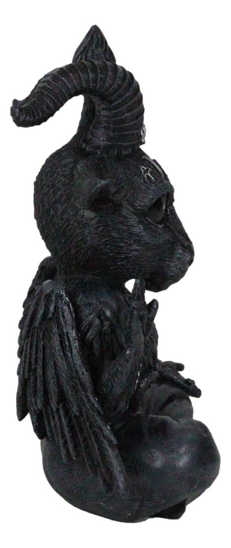 Cultic Fiends Winged Baphomet Sabbatic Goat Triple Moon Pentagram Figurine