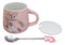 Pastel Pink Whimsical Unicorn Rainbow Shooting Star Mug With Spoon And Lid