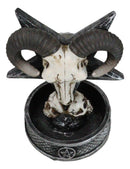 Gothic Ram Skull Inverted Pentagram On Skulls Grave Backflow Incense Cone Burner