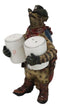 Western Texas Cowboy Armadillo Spice Sheriff Salt And Pepper Shakers Holder