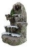 Snow Capped Wolf Den Rocky Cave Lair With Pine Trees LED Display Stand Sculpture