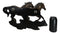 Rustic Western Running Horses On Grasslands Wall Sculpture Relief Figurine 16"L