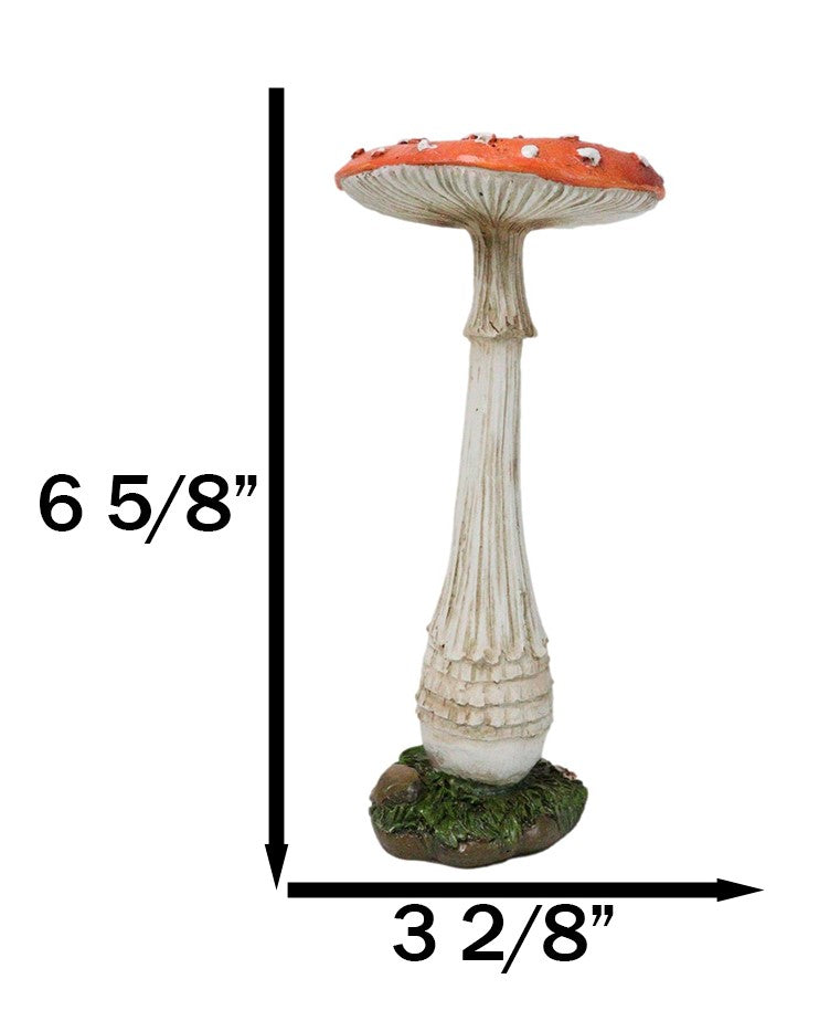 Enchanted Fairy Garden Pillar Toadstool Mushroom Home Decor Figurine 6.75"H