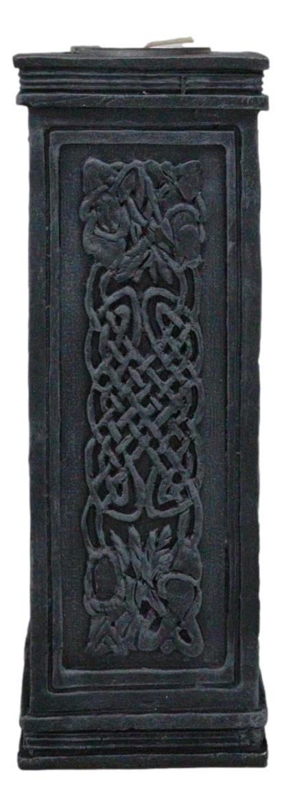 Wicca Celtic Knotwork Sacred Symbols Dark Art Votive Column Candle Holder Stand