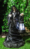 Ebros 16.5"Tall Beacon of The Styx Grim Reaper Solar Lantern LED Light Statue