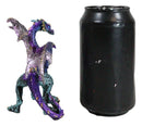 Standing Semi Metallic Purple Silver Space Galaxy Dragon With Gemstones Figurine