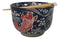 Blue Red And Black Koi Fishes Large 24Oz Donburi Ramen Bowl With Chopsticks Set