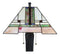 Frank Lloyd Wright Mission Style Pyramid Translucent Glass Side Table Lamp Decor