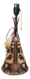 Southwestern Indian Bisons Buffalo Teepee Hut Dreamcatcher Feathers Table Lamp