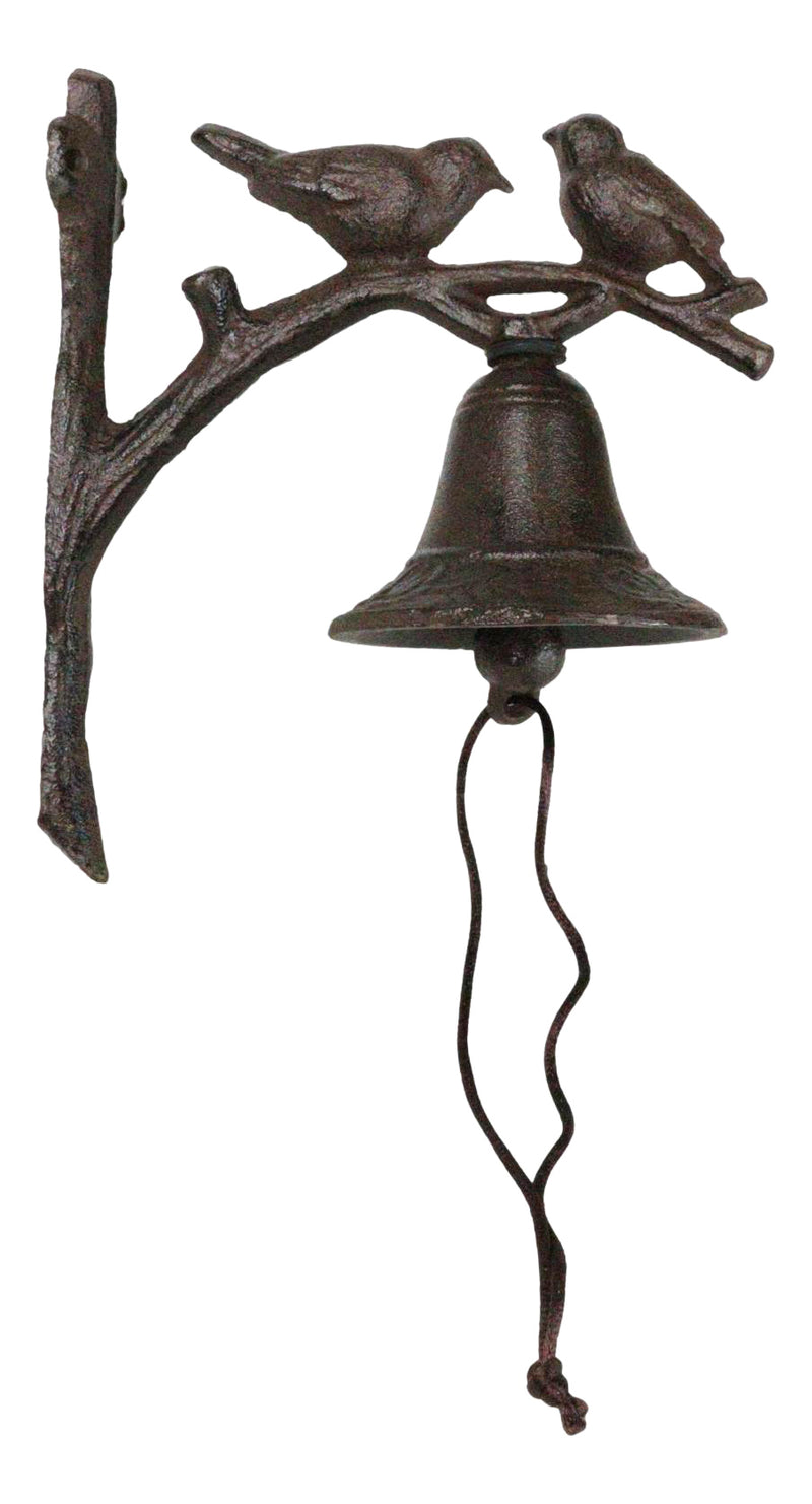 Cast Iron Rustic Western Country Cottage Lovebirds Bird Wall Dinner Yard Bell