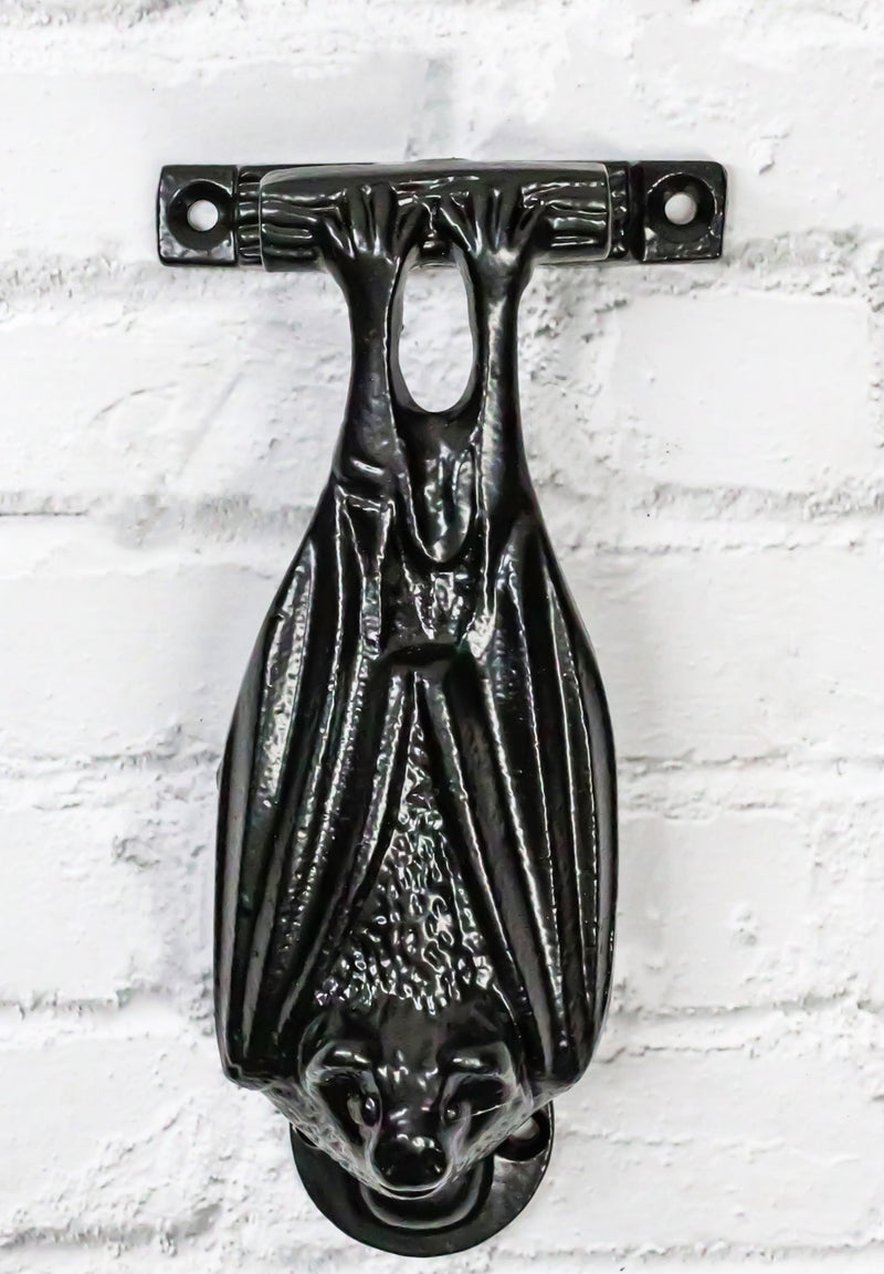 Cast Iron Rustic Black Creature Of The Night Nocturnal Bat Sleeping Door Knocker