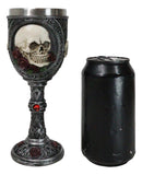 Love Never Dies Sugar Skull On Bed Of Red Roses Wine Goblet With Celtic Knotwork