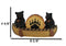 Rustic Forest Black Bears Rowing in Canoe Boat Bear Paw Tree Ring Coaster Set