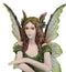 Sitting Pretty Tribal Elf Pixie Earth Fairy in Green Foliage Dress Figurine