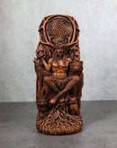 Seated Celtic Horned God Cernunnos Cobra Bear Wolf Owl Tree of Life Sculpture