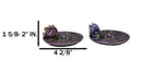Set of 2 Purple Blue Hatchling Dragons Celtic Mandala Knotwork Incense Burners