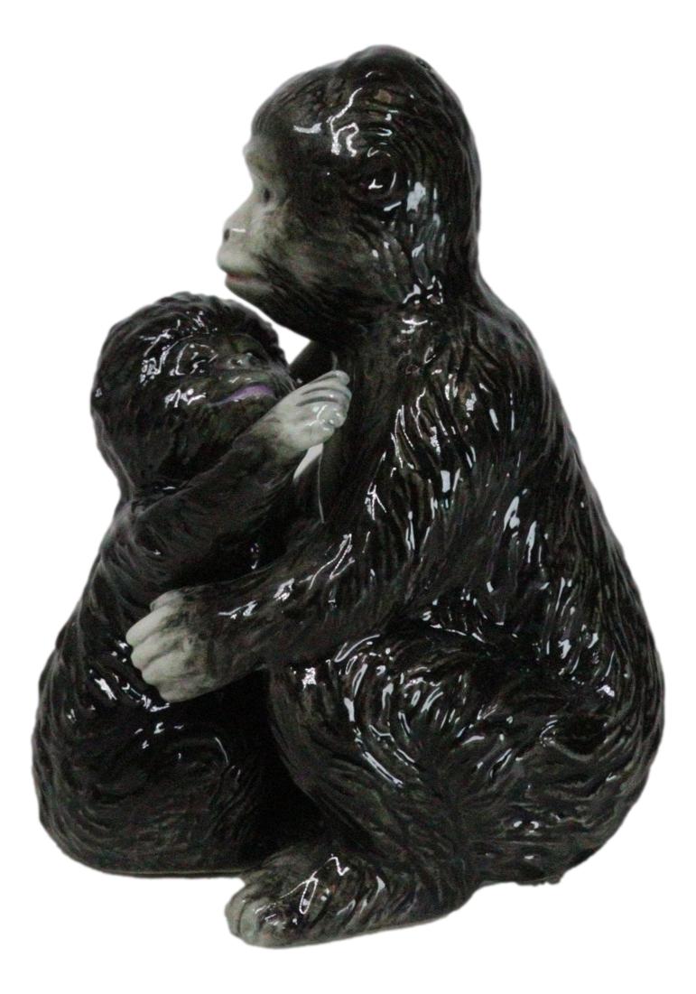 Jungle Rainforest Wildlife Gorilla Ape And Baby Ceramic Salt And Pepper Shakers