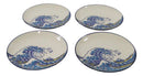 Pack Of 4 Hokusai The Great Wave Of Kanagawa Mount Fuji Round Appetizer Plates