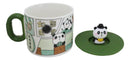 Whimsical Kung Fu Panda Bear Diary Cartoon Ceramic Mug With Silicone Lid