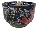 Blue Red And Black Koi Fishes Large 24Oz Donburi Ramen Bowl With Chopsticks Set