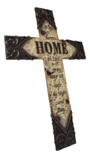 Rustic Tuscany Bless This Home Oh Lord We Pray Tooled Scrollwork Wall Cross