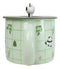 Green Panda Bears Climbing On Bamboo Mug With Anime Panda Figurine Handle Lid