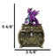 Metallic Purple Twilight Dragon Holding Rune Key On Treasure Chest Trinket Box