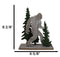 Myth Legend Sasquatch Big Foot by Pine Trees Wooden Silhouette Cutout Sculpture