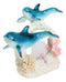 Blue Dolphins Family Swimming Over Acrylic Art Coral Reef LED Light Figurine