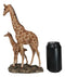 Safari Savannah Masai Giraffe Mother and Calf Strolling On Grasslands Figurine