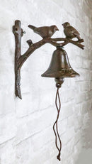 Cast Iron Rustic Western Country Cottage Lovebirds Bird Wall Dinner Yard Bell