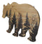 Western Black Bear With Pine Trees Forest Silhouette Wooden Cutout Wall Decor