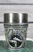 Pack of 4 Black Cloak Medieval Templar Crusader Knight Shot Glasses Set of 4