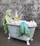 Amy Brown Aquamarine Pretty Mermaid Relaxing And Bubble Bathing in Tub Figurine