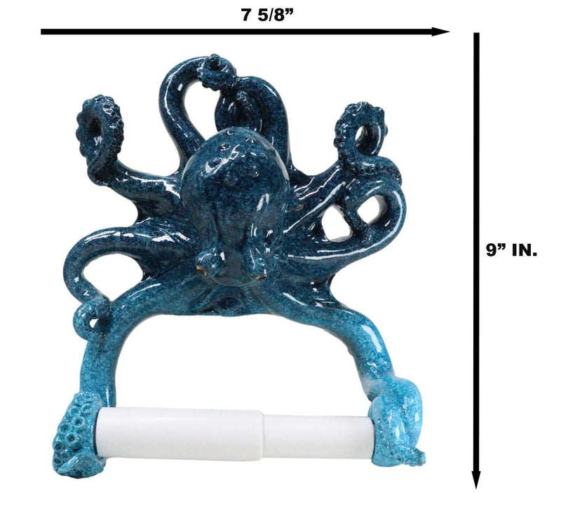 Nautical Marine Ocean Blue Sea Octopus Tentacles Wall Toilet Paper Holder