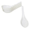 Contemporary Glossy Finish White Melamine Asian Soup Spoons Pack Of 6 Set