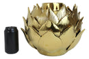 Contemporary Chic Electroplated Gold Porcelain Lotus Flower Shaped Vase Pot