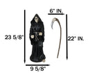 Time Waits For No Man Grim Reaper Holding Scythe And Solar LED Lantern Statue