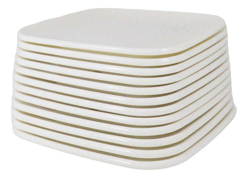 Contemporary 6.5" Square White Jade Melamine Salad Dessert Plates Pack Of 12