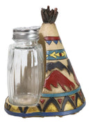 Southwestern Indian Teepee Hut Buffalo Stampede Salt And Pepper Shakers Holder