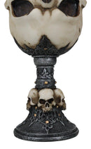 Death Inverted Half Skull Graveyard Labyrinth Skeleton Wine Goblet Glass Chalice