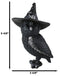 Wiccan Gothic Pentagram Black Owl With Triple Moon Skull Witch Hat Figurine